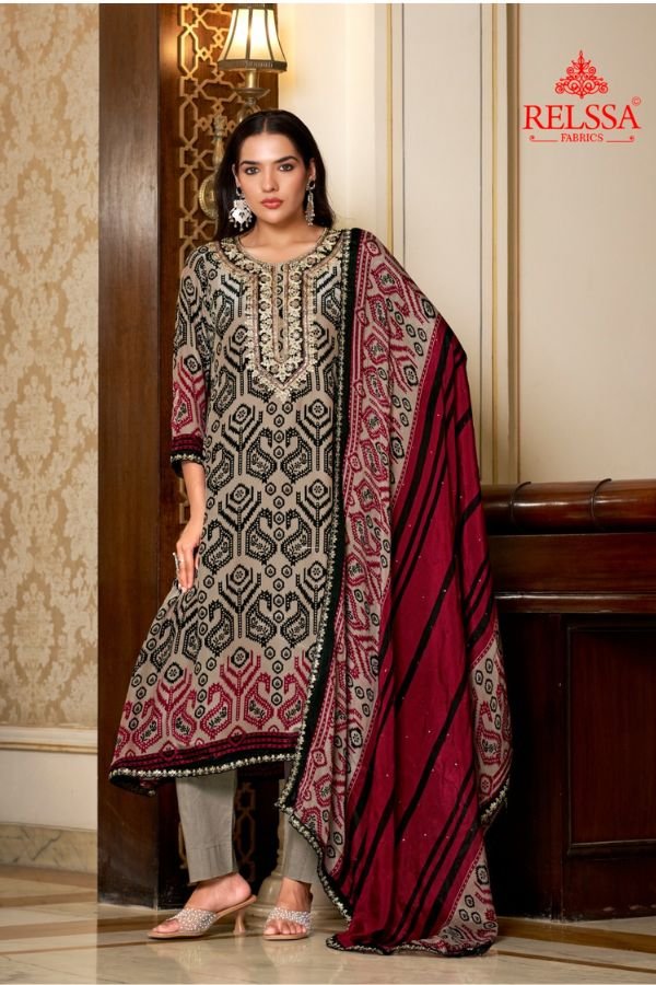 Relssa Fabrics Jashan Embroidery Ladies Suit 103