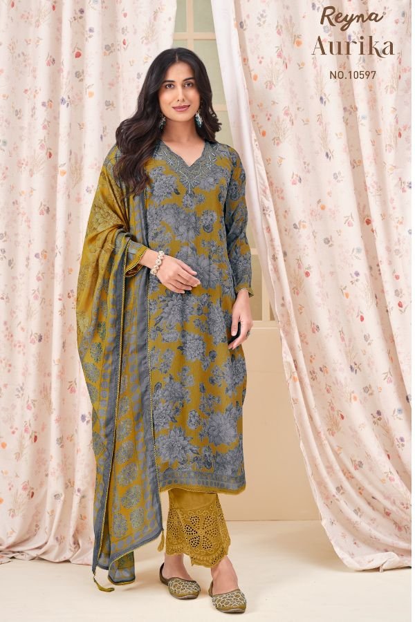 Reyna Fabrics Aurika Premium Chinon Suit 10597