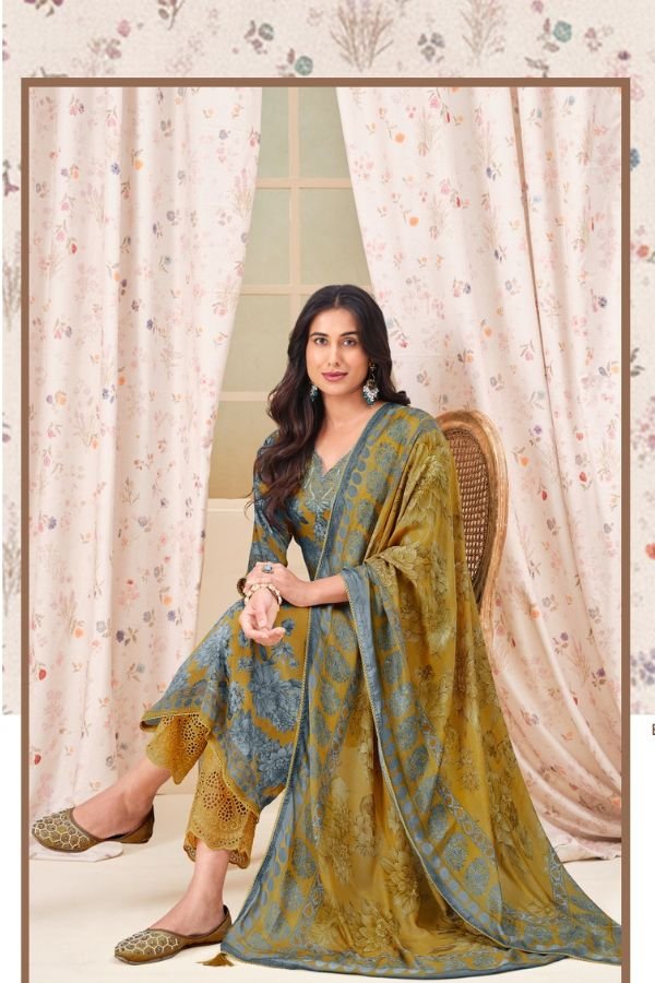 Reyna Fabrics Aurika Premium Chinon Suit 10597