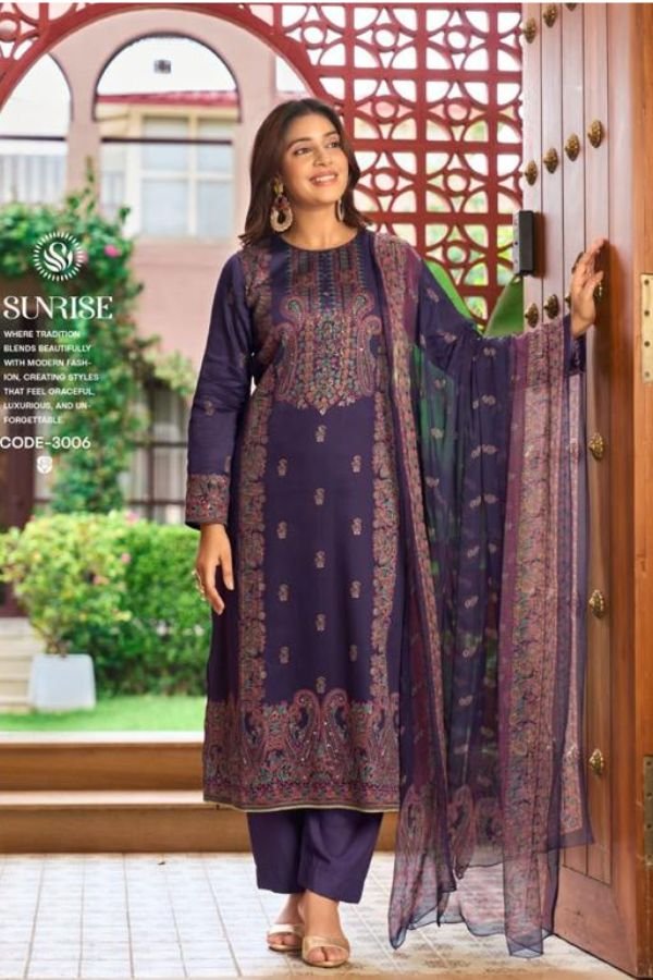 Sunrise Creation Svara Jam Satin Ladies Suit 3006
