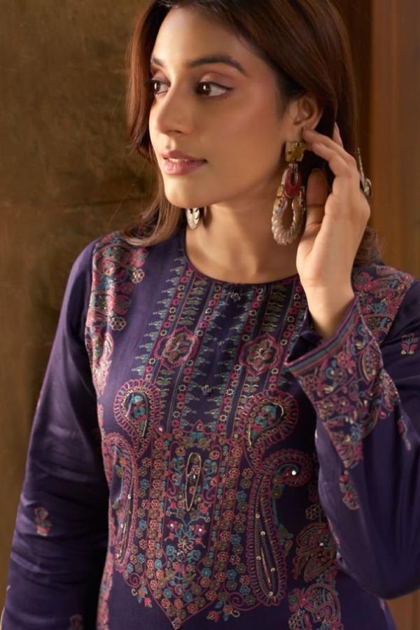 Sunrise Creation Svara Jam Satin Ladies Suit 3006