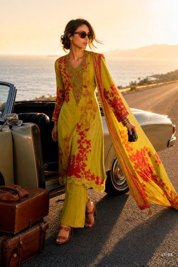 Varsha Fashion Letters From The Garden Muslin Suit LT-03