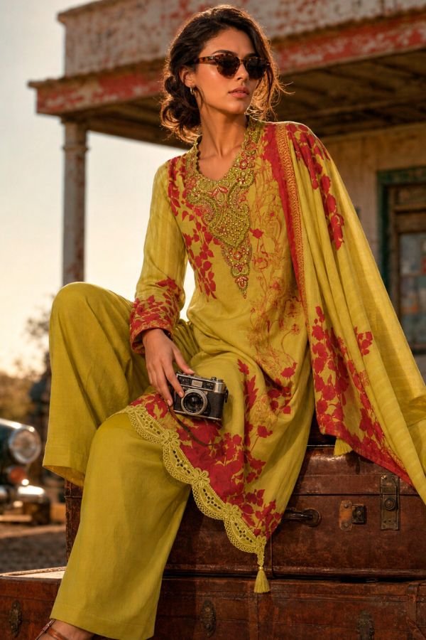 Varsha Fashion Letters From The Garden Muslin Suit LT-03