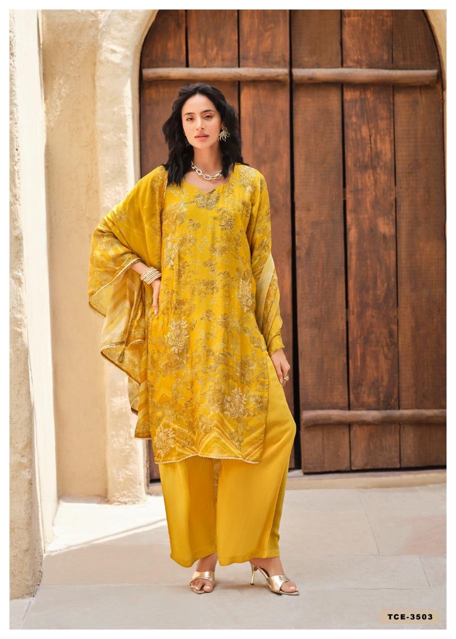 SANAZ The Celebration Edit Viscose Digital Print Kurta Set TCE-3503