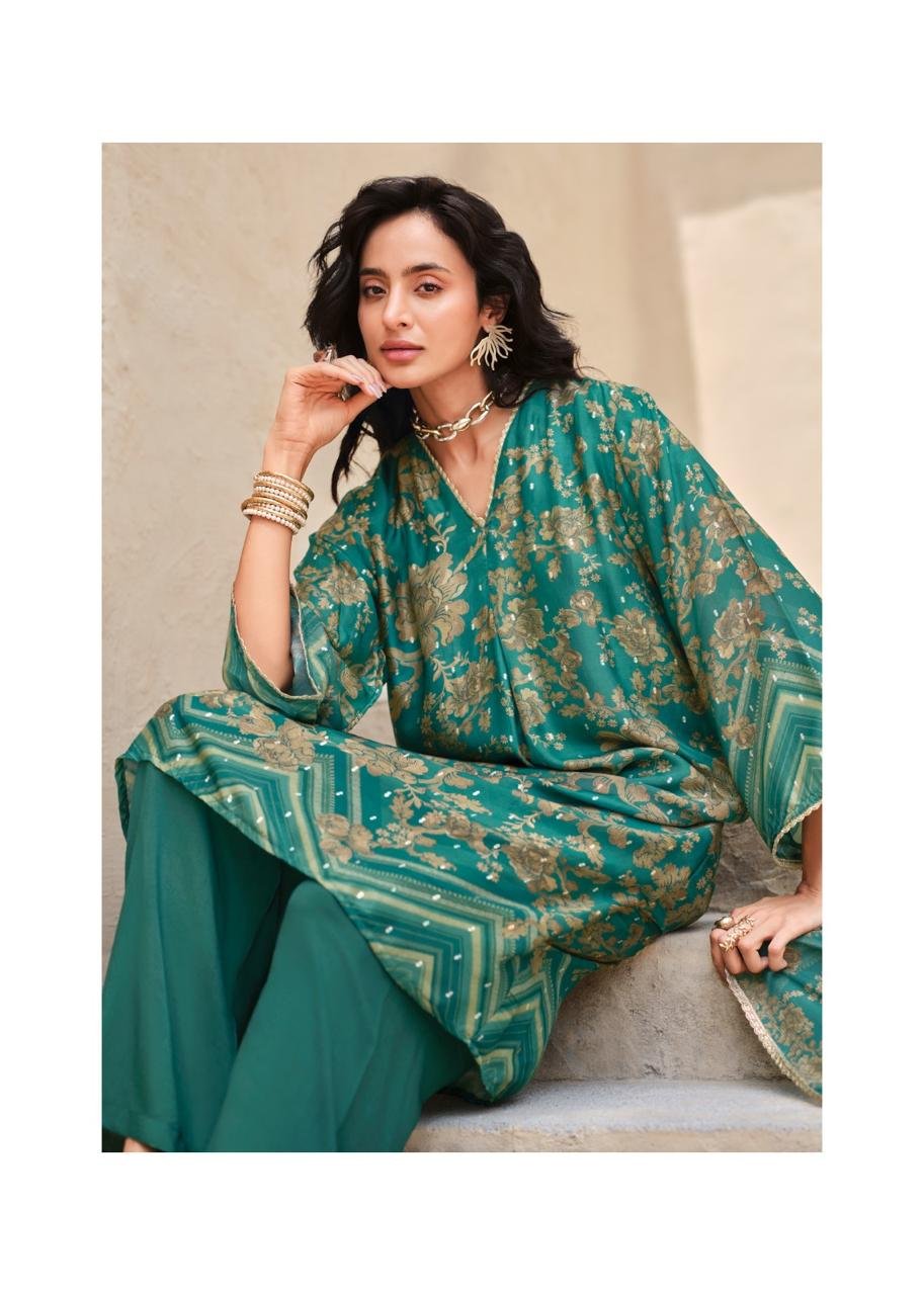 SANAZ The Celebration Edit Viscose Digital Print Kurta Set TCE-3502 - Image 4