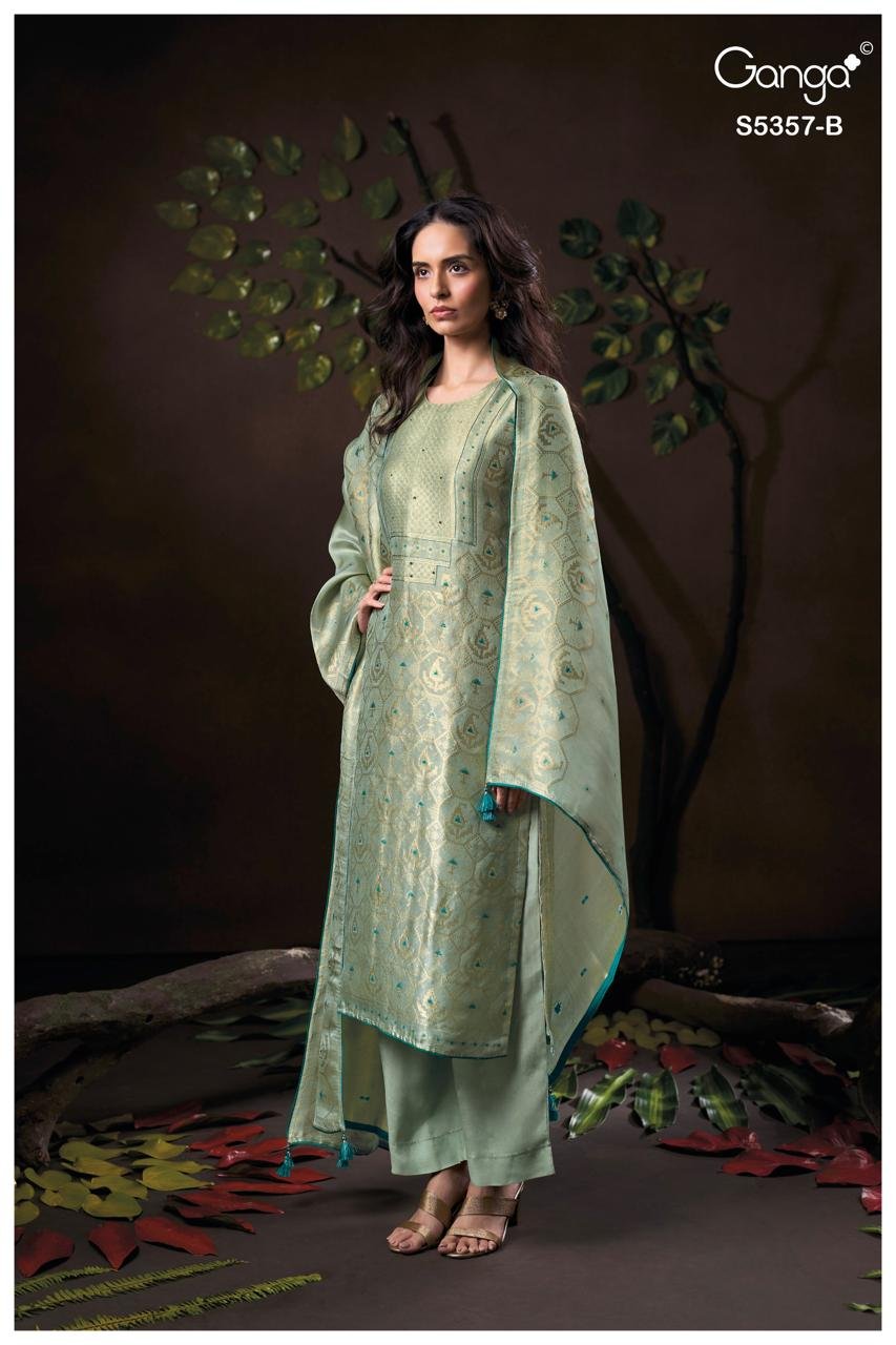 Ganga Fashion Ruvess Premium Pure Silk Kurta Set S5357-B