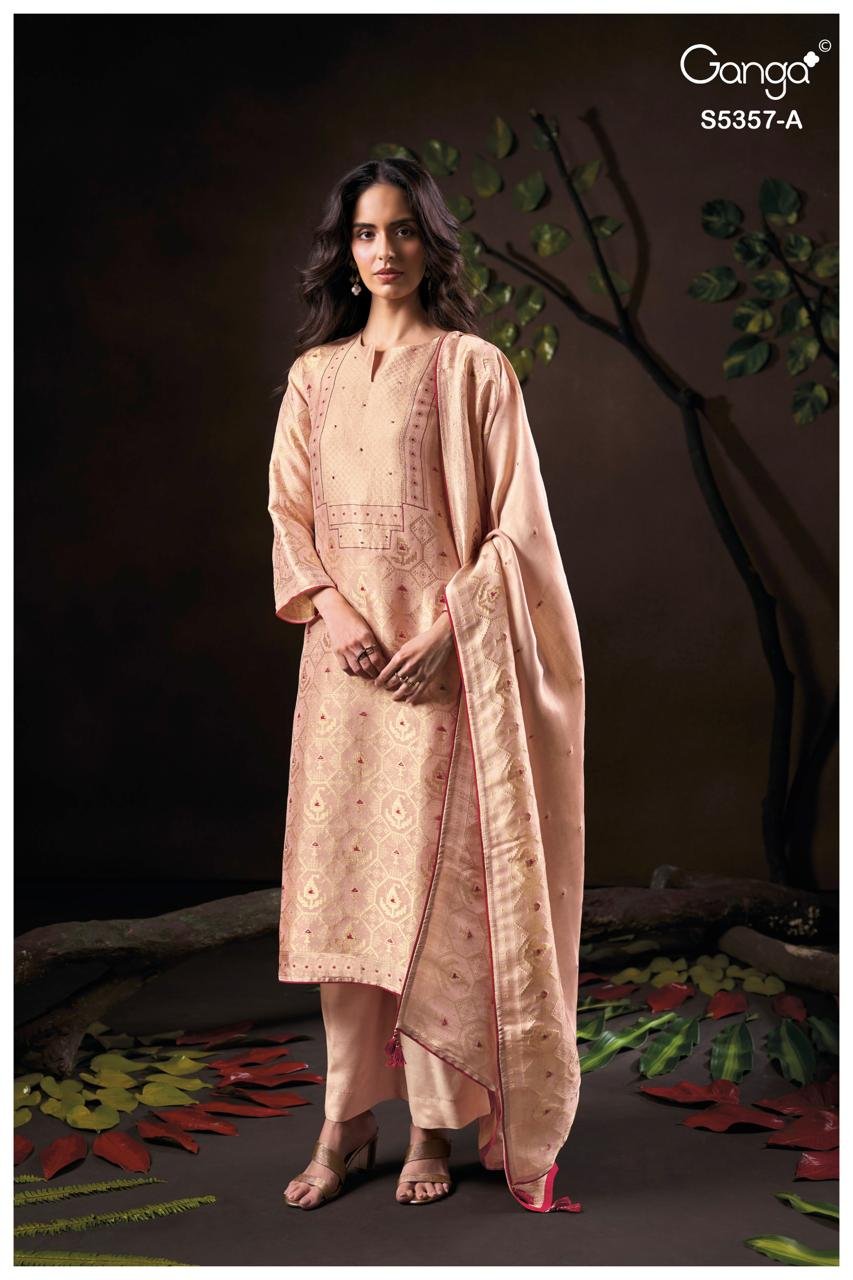Ganga Fashion Ruvess Premium Pure Silk Kurta Set S5357-A