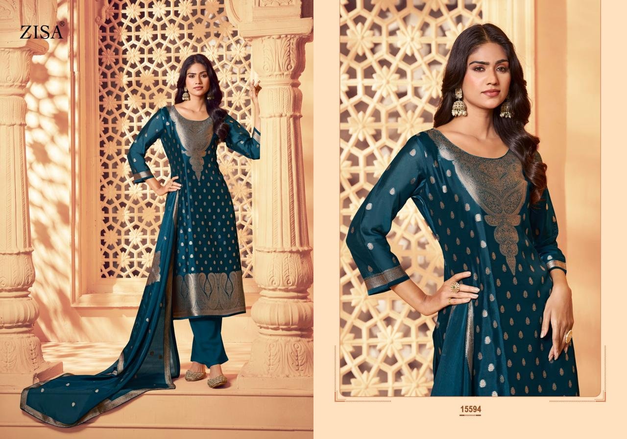 ZISA SILKY 6 Bemberg Silk Jacquard Suit 15594