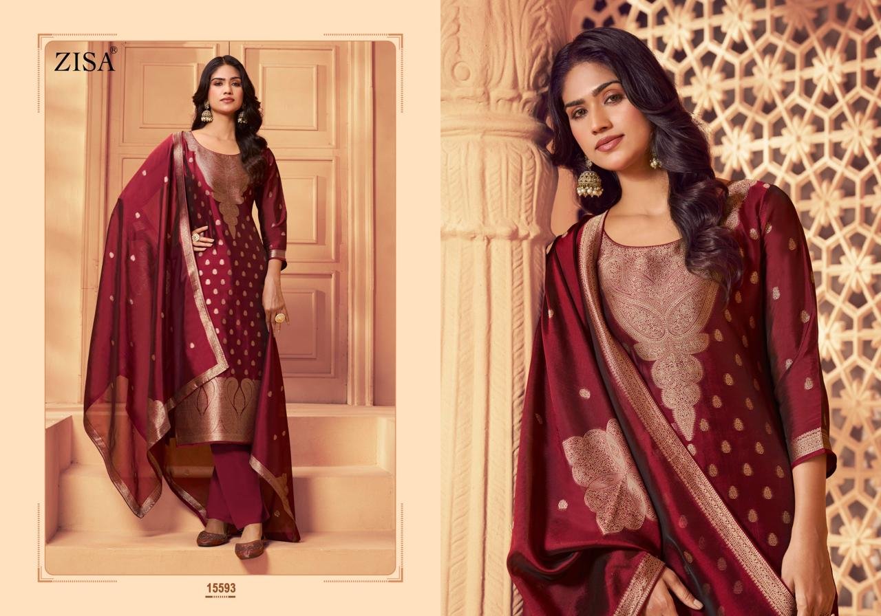 ZISA SILKY 6 Bemberg Silk Jacquard Suit 15593