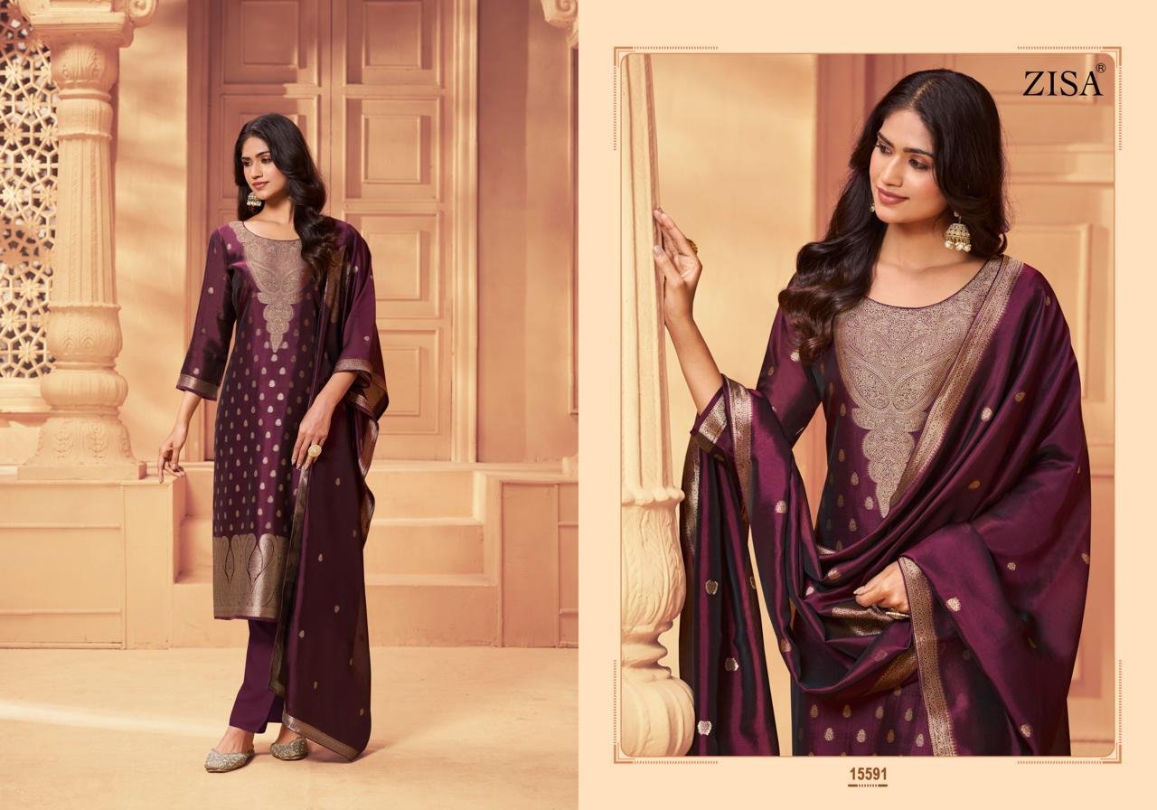 ZISA SILKY 6 Bemberg Silk Jacquard Suit 15591