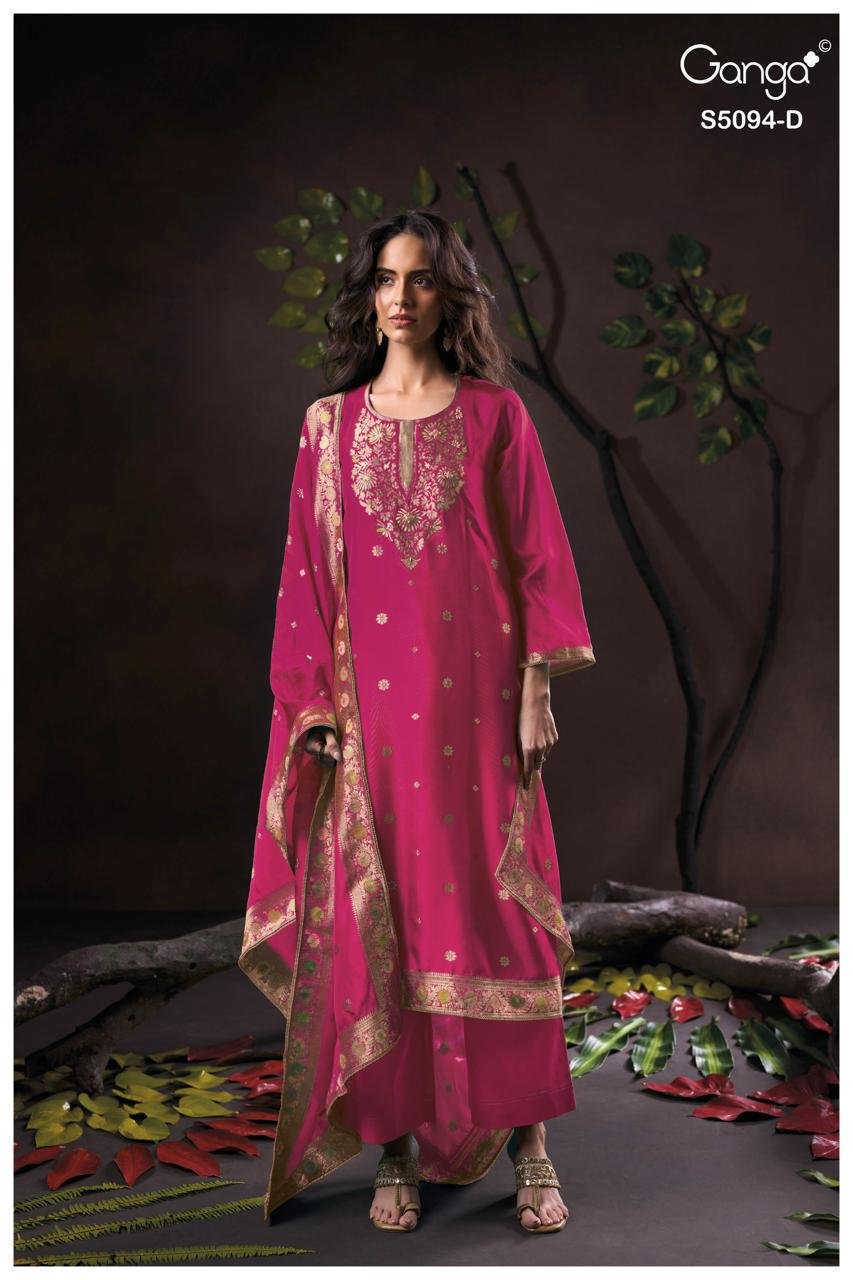 Ganga Fashion Mehira Premium Pure Viscose Silk Kurta S5094-D