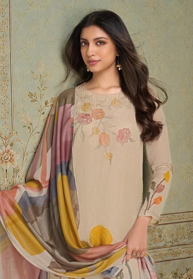 OMTEX ALORA Organza Twill Digital Print Suit 16551-B