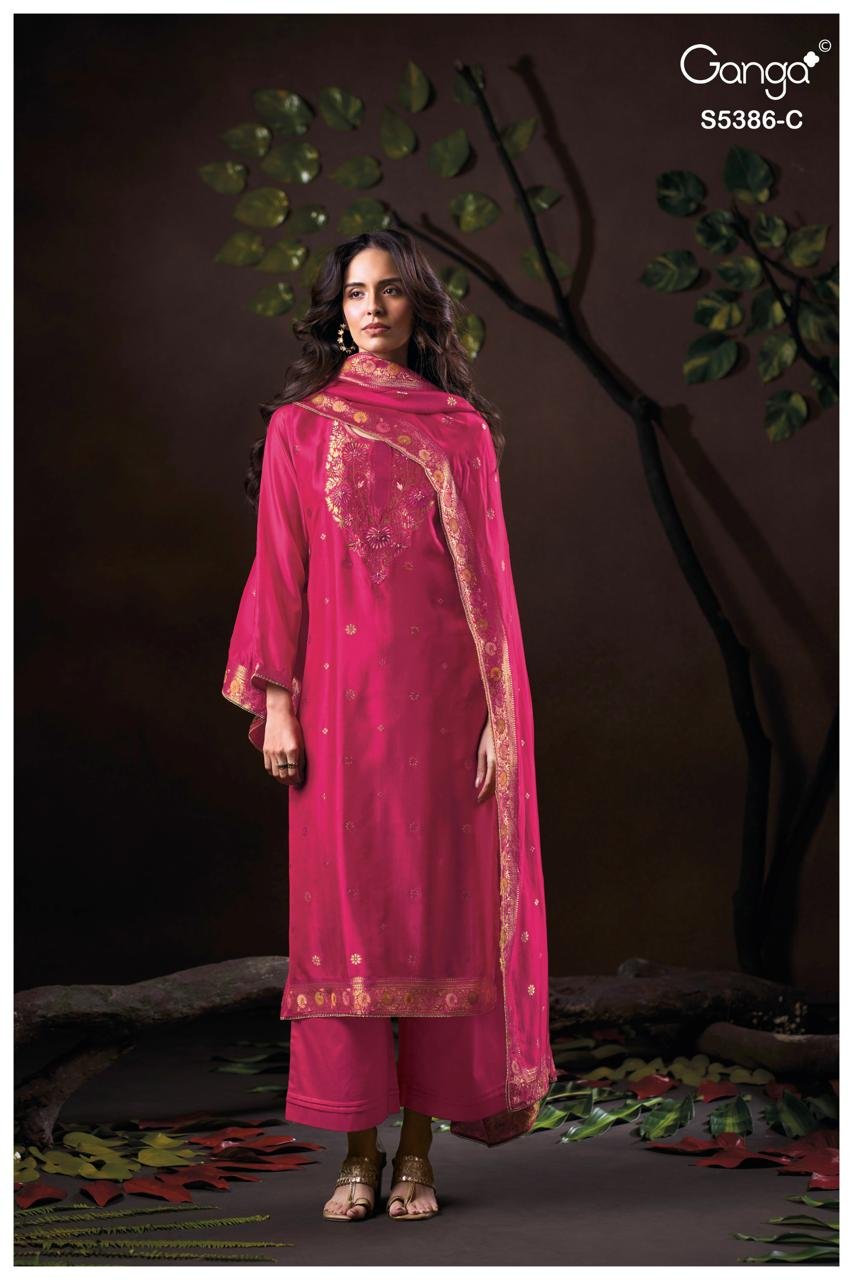 Ganga Fashion Krista S5386 Premium Pure Silk Suit S5386-C