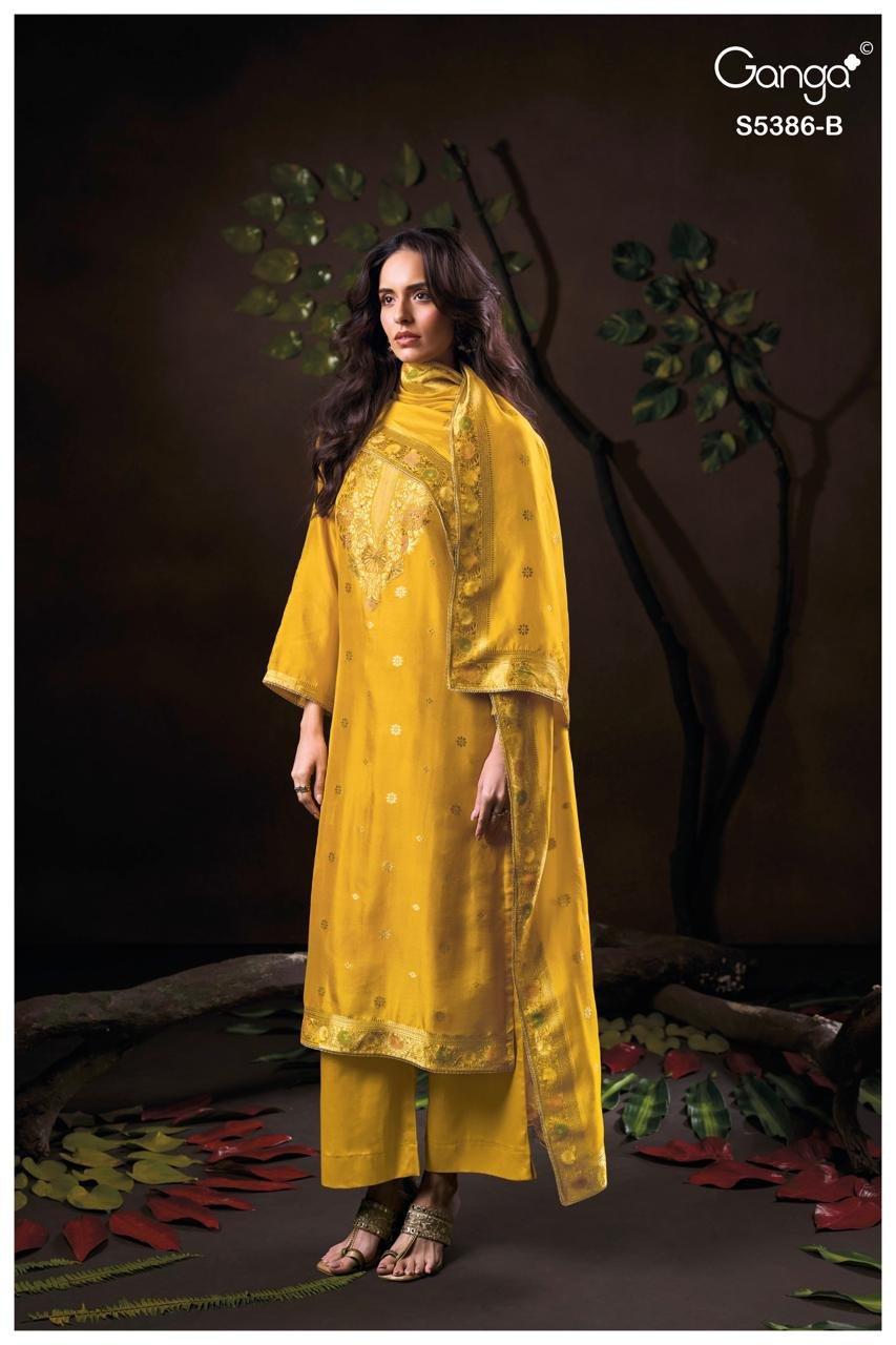 Ganga Fashion Krista S5386 Premium Pure Silk Suit S5386-B