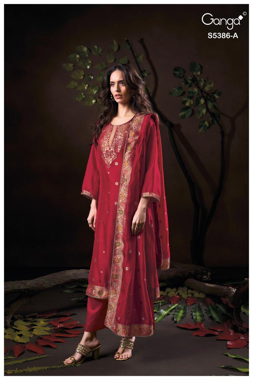 Ganga Fashion Krista S5386 Premium Pure Silk Suit S5386-A