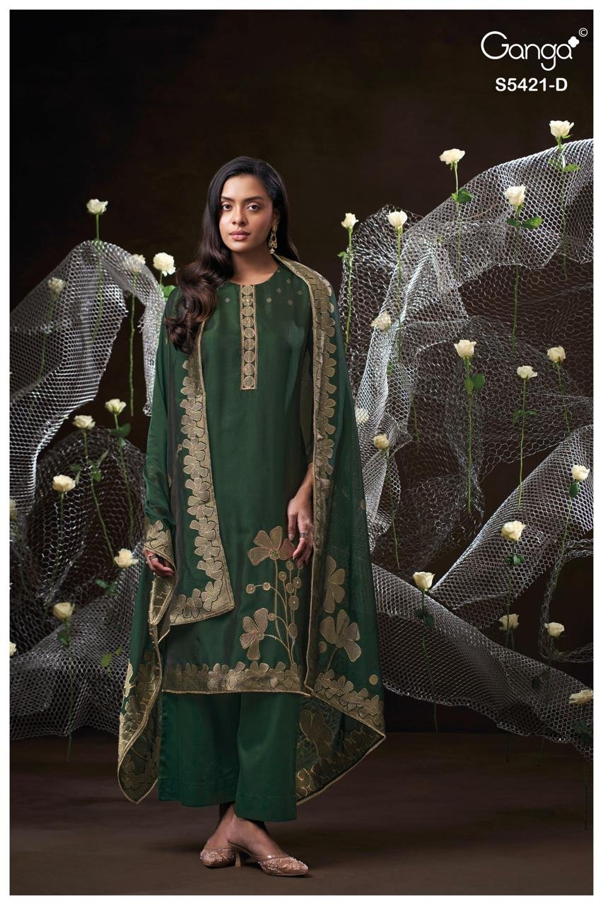 Ganga Fashion Laevia S5421 Premium Pure Viscose Silk Jacquard Kurta Set S5421-D
