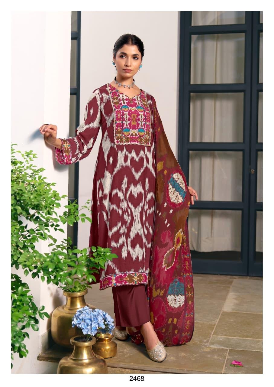 Kimora Fashion Cha Pani Pure Muslin Digital Print Suit 2468