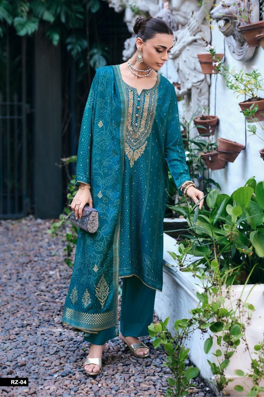 Varshaa Fashion Riwaaz Russian Woven Digital Print Suit RZ-04