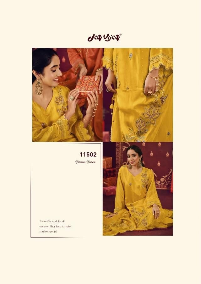 Jay Vijay Prints Shagun Ke Lifafe Premium Bemberg Kurta Pant Set 11502 - Image 3
