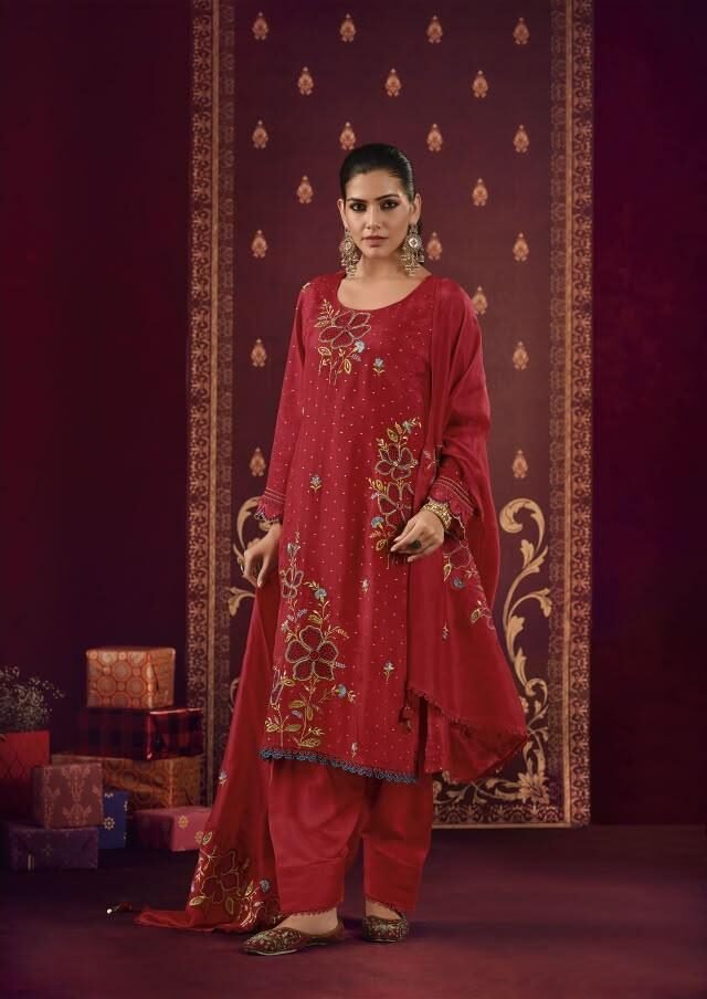 Jay Vijay Prints Shagun Ke Lifafe Premium Bemberg Kurta Pant Set 11501