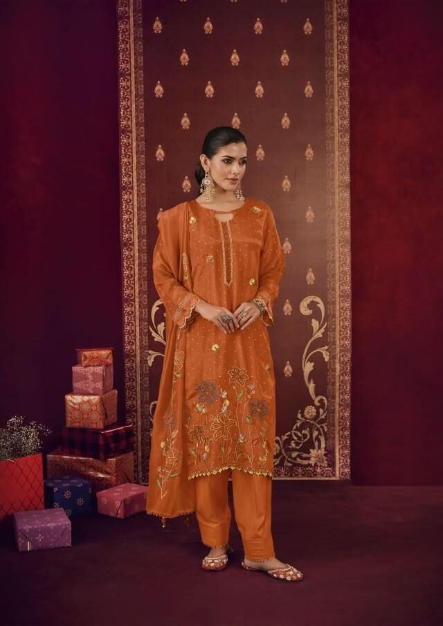 Jay Vijay Prints Shagun Ke Lifafe Premium Bemberg Kurta Pant Set 11504