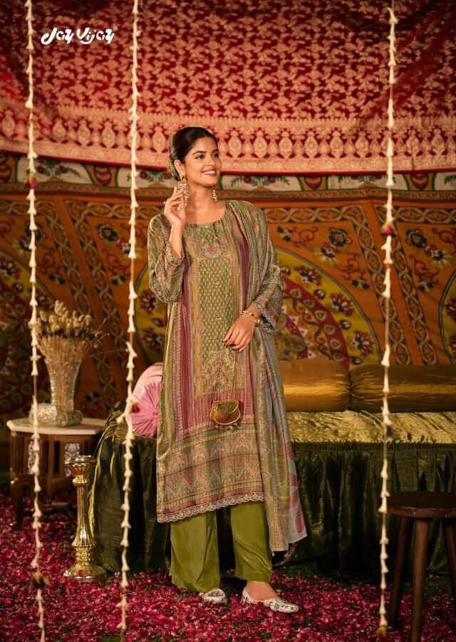 Jay Vijay Prints Saj Dhaj Ke Pure Kanjivaram Jacquard Digital Print Suit 11486
