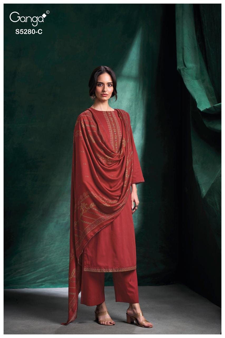 Ganga Fashion Nerisa S5280 Premium Corduroy Kurta Set S5280-C