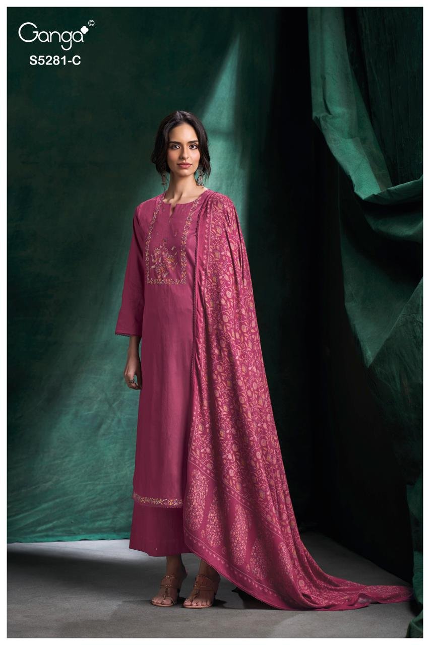 Ganga Fashion Hiyasha S5281 Premium Corduroy Kurta Set S5281-C