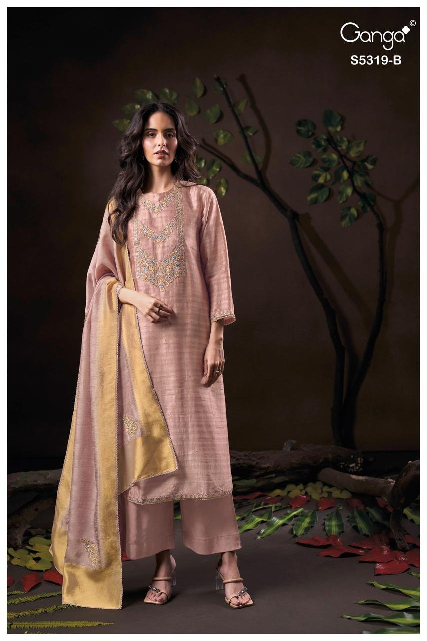 Ganga Fashion Yastika Premium Pure Silk Kurta Set S5319-B