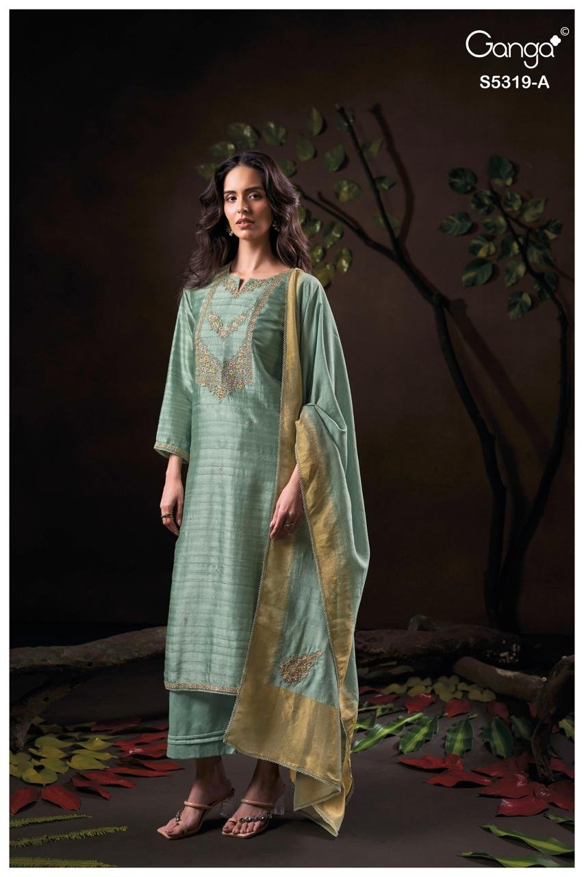 Ganga Fashion Yastika Premium Pure Silk Kurta Set S5319-A