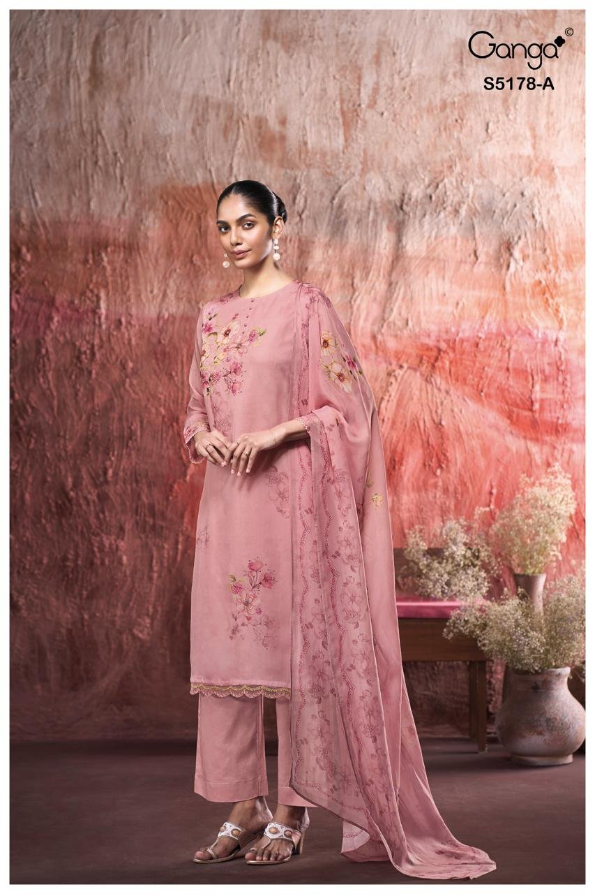 Ganga Fashion Deniese S5178 Premium Pure Silk Kurta Set S5178-A
