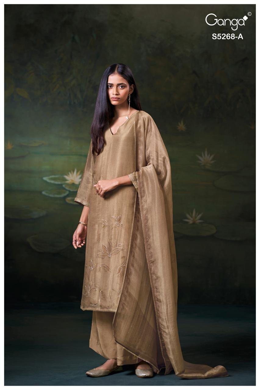 Ganga Fashion Falona S5268 Premium Pure Silk Suit S5268-A
