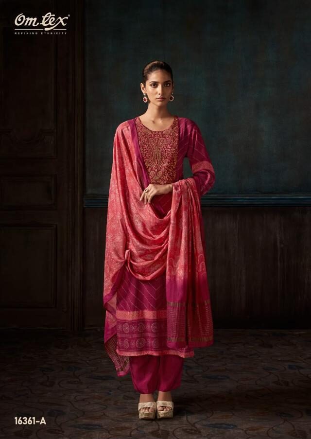 Omtex Sivara Summer Collection Musleen Silk Suit 16361-A