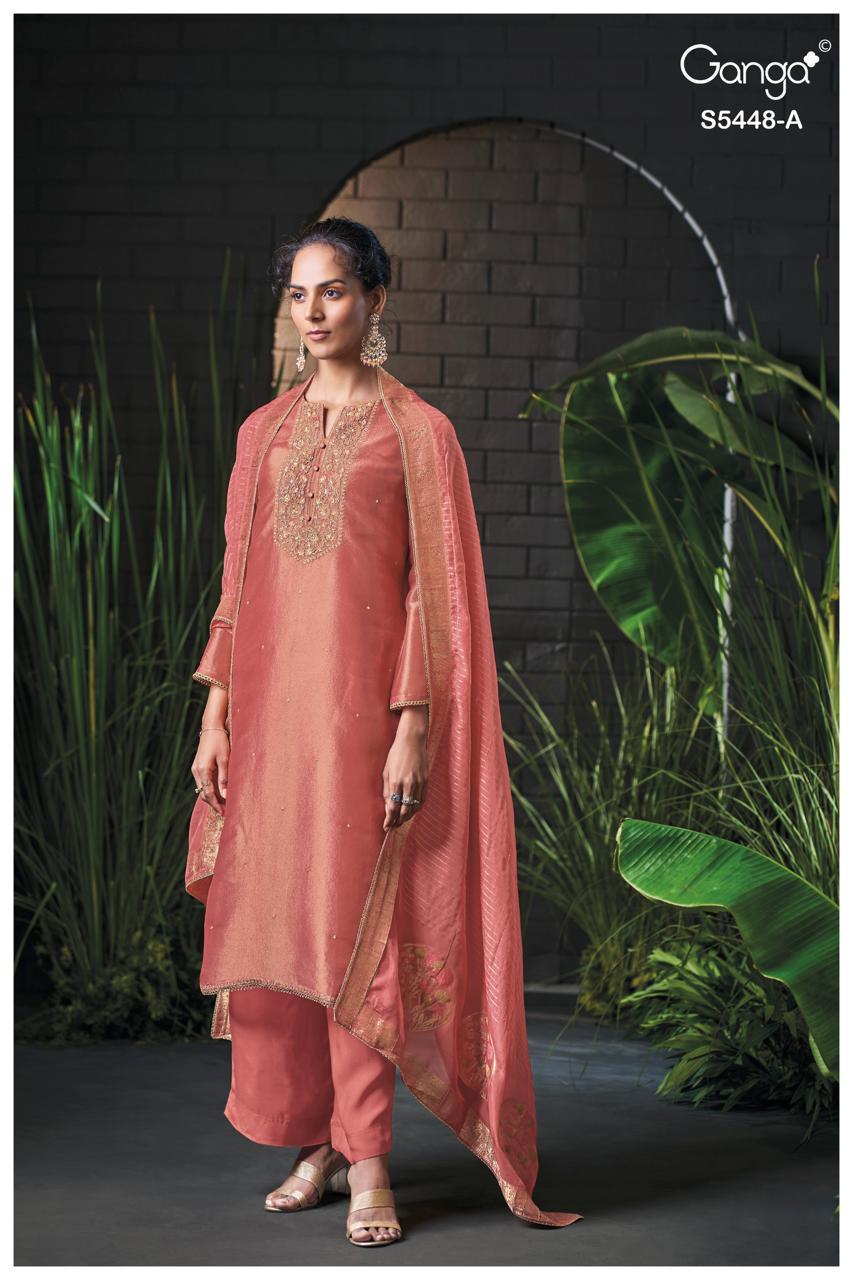 Ganga Fashion Celvaya S5448 Premium Pure Silk Kurta Set S5448-A