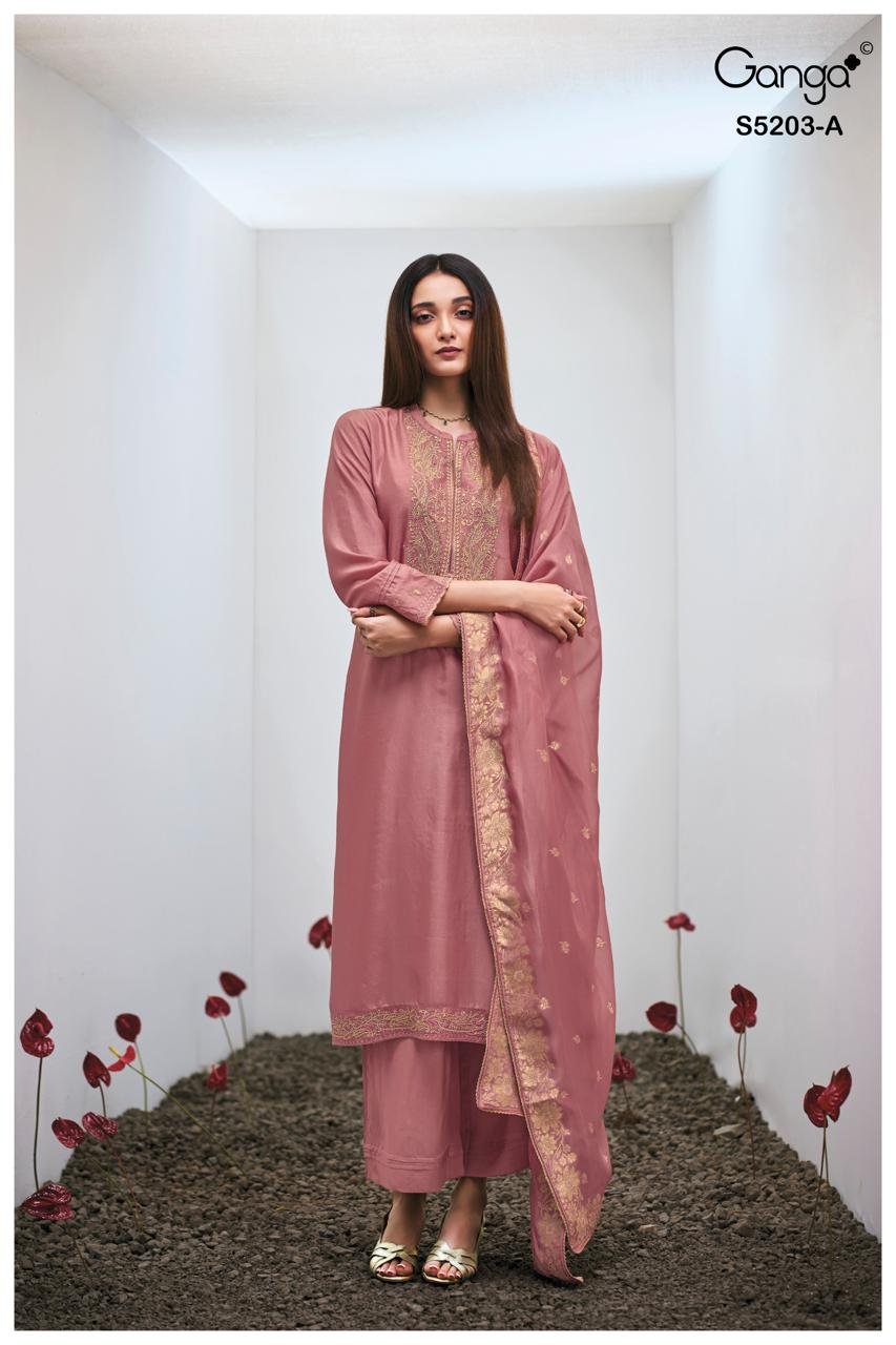 Ganga Fashion Asarit Summer Collection Premium Pure Silk Kurta Set S5203-A