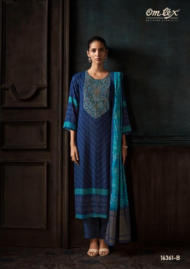 Omtex Sivara Summer Collection Musleen Silk Suit 16361-B