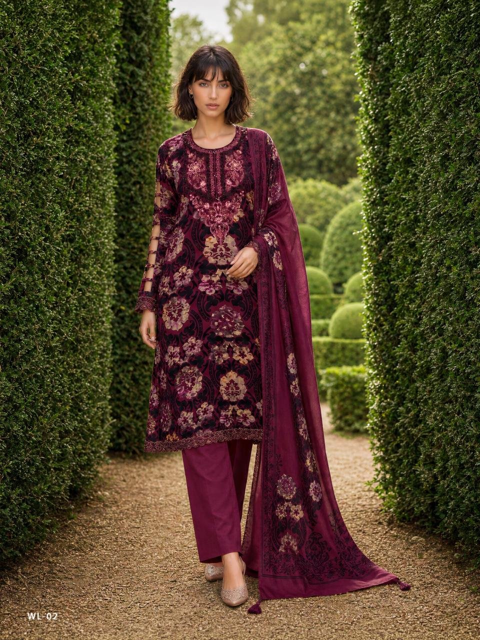 Varsha Fashion Winter Luxury Winter Collection Pashmina Silk Satin Suit WL-02