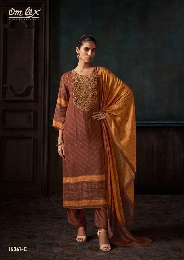 Omtex Sivara Summer Collection Musleen Silk Suit 16361-C