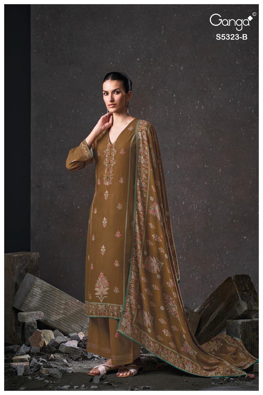 Ganga Fashion Yukta Winter Collection Premium Pure Wool Pashmina Kurta S5323-B