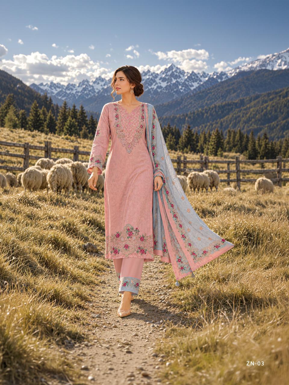 Varshaa Fashion Zenya Winter Collection Cord Pashmina Suit ZN-03