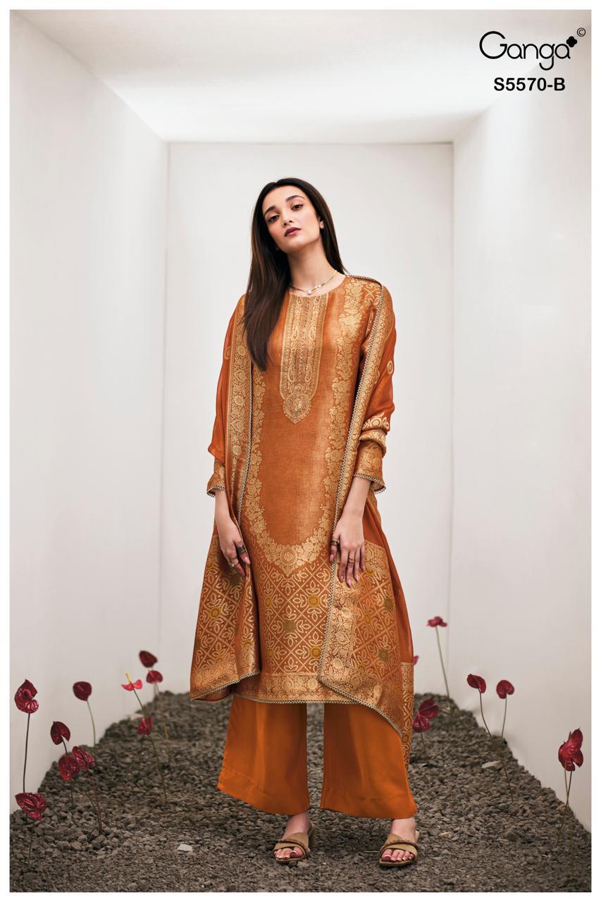 Ganga Fashion Mairya Premium Pure Silk Suit S5570-B