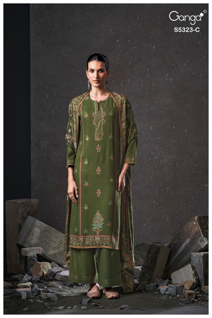 Ganga Fashion Yukta Winter Collection Premium Pure Wool Pashmina Kurta S5323-C