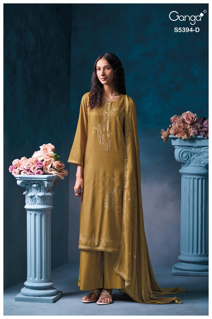 Ganga Fashion Elvaya Winter Collection Pure Wool Pashmina Kurta S5394-D