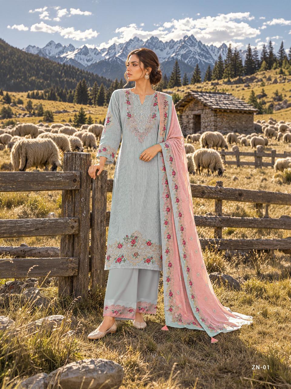 Varshaa Fashion Zenya Winter Collection Cord Pashmina Suit ZN-01