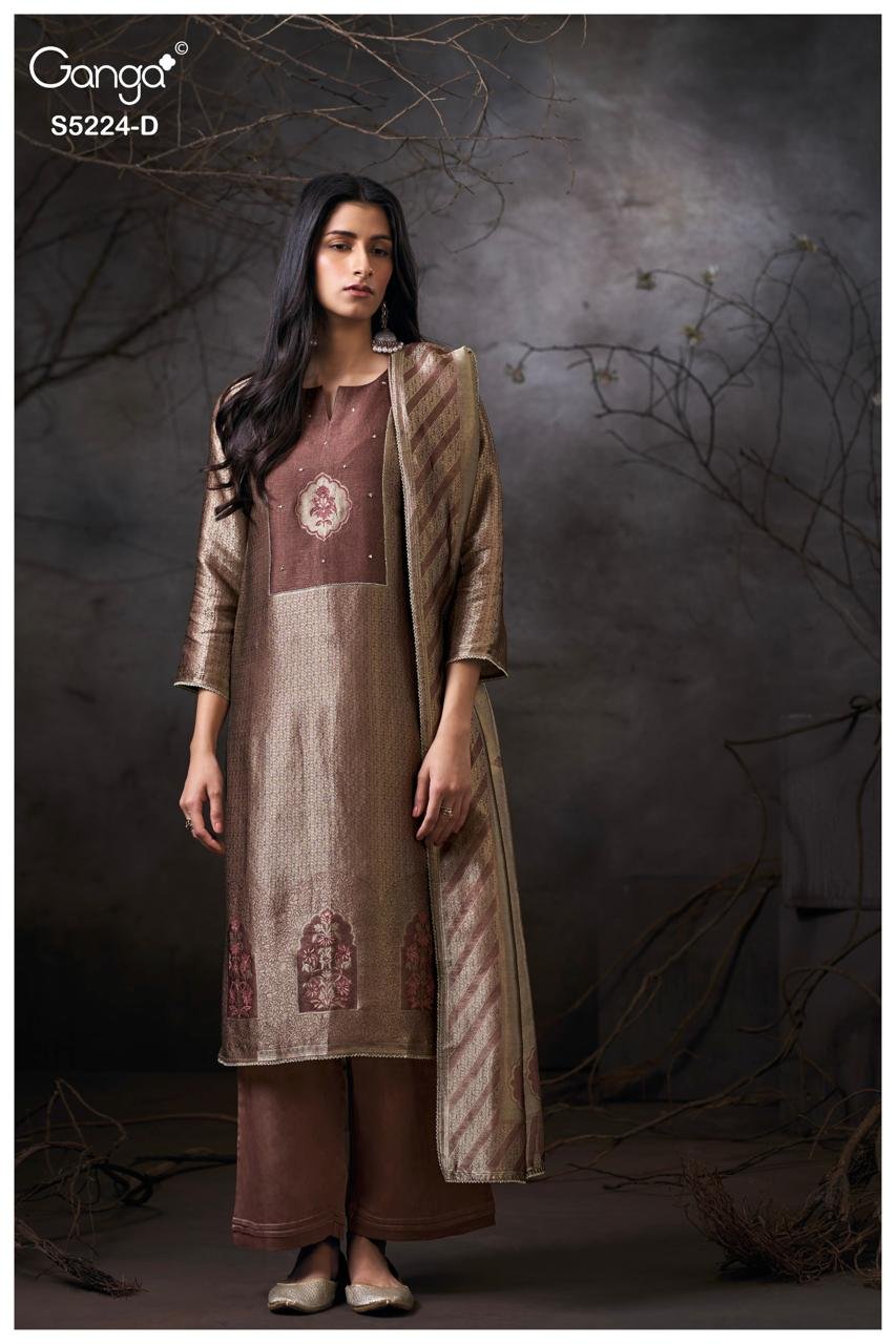 Ganga Fashion Jesska S5224 Premium Pure Viscose Silk Kurta Set S5224-D