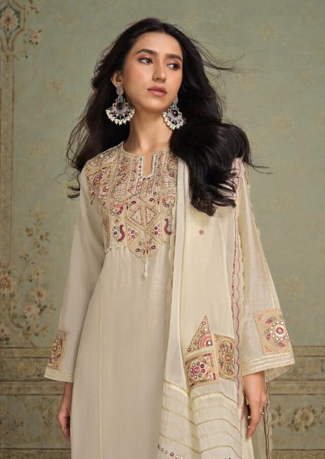 Omtex Evelia Bemberg Raw Silk Suit 16421-D