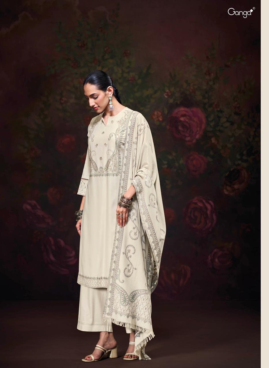 Ganga Fashion Iktara Winter Collection Premium Pure Pashmina Suit C2350