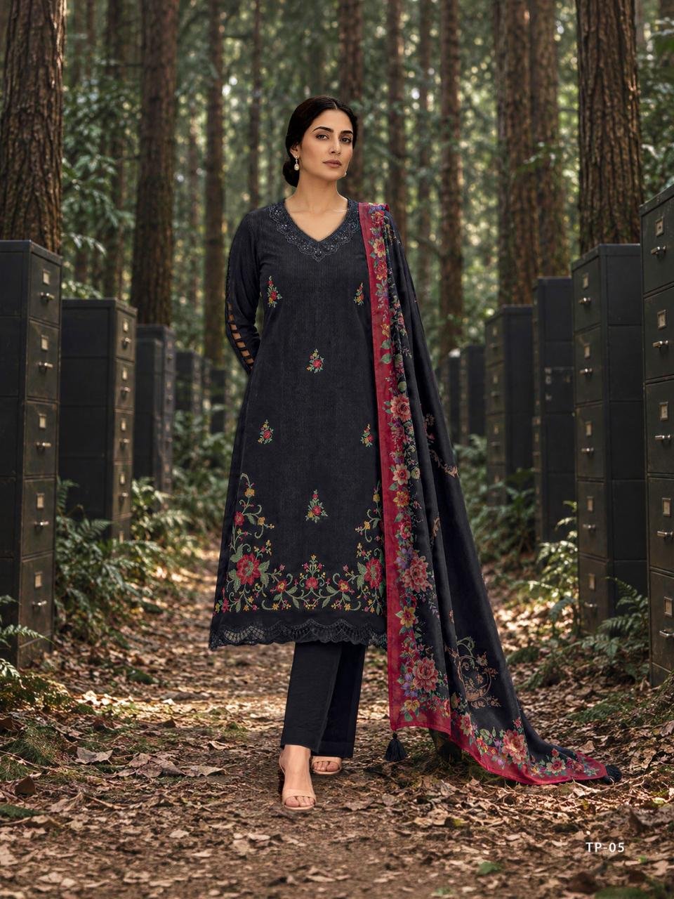 Varsha Fashion Threaded Pixels Winter Collection Pashmina Suit TP-05
