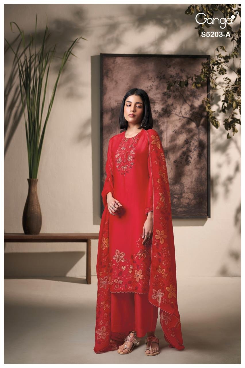 Ganga Fashion Rhieta S5546 Premium Pure Silk Suit S5546-A