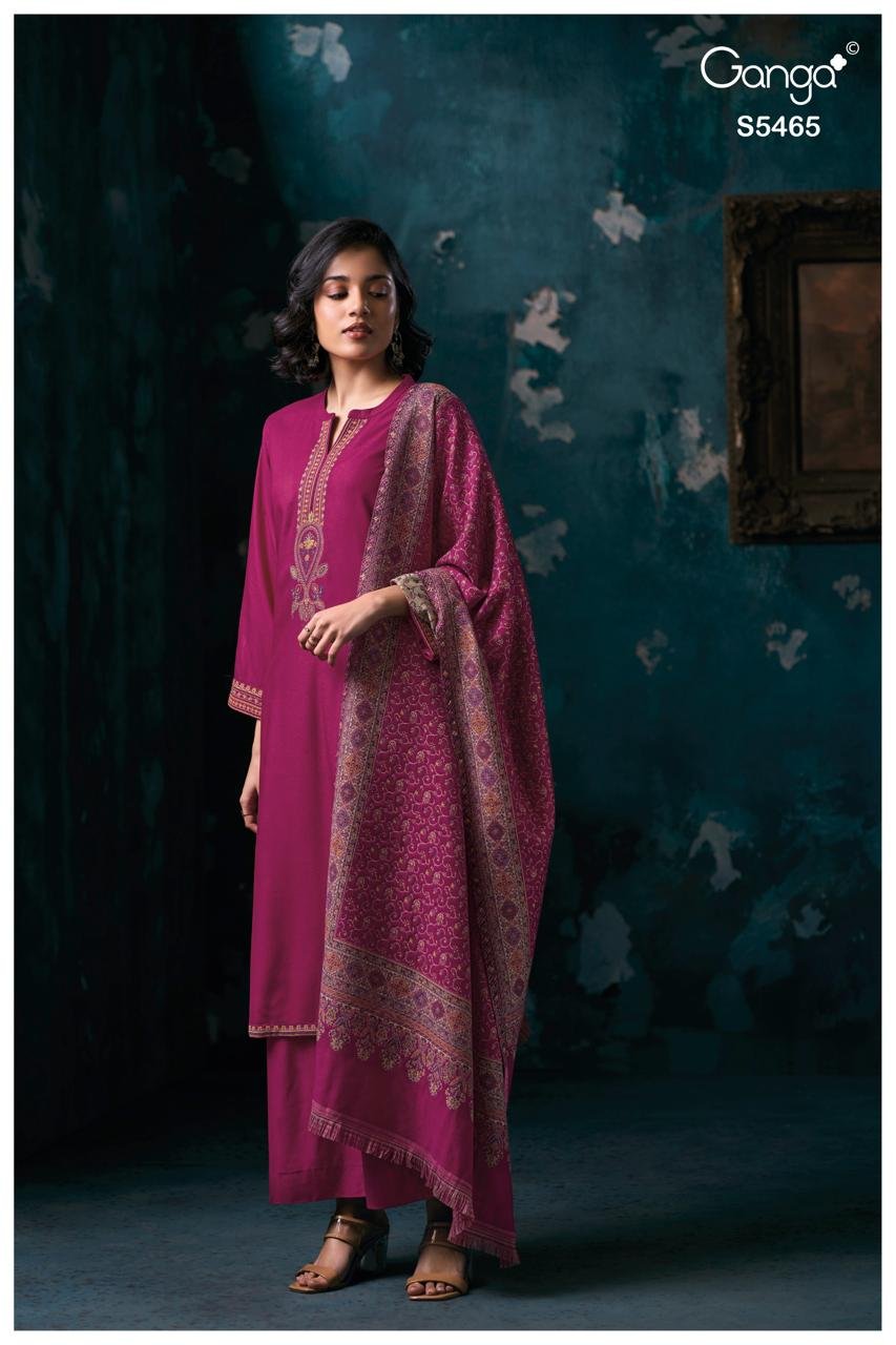 Ganga Fashion Givanta Winter Collection Premium Pure Pashmina Suit S5465